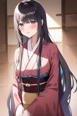cabello largo, mujer, Obra maestra, kimono